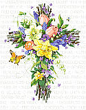 Spring Floral Cross - Chart