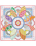 Dazzling Doodles Mandala - PDF: Why should coloring book fans have all the fun?  
Slip into serenity through your stitches with this vibrant and contemporary geometric piece.
