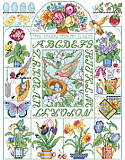 Spring Fever Sampler - PDF: Spring is Here! Spring showers, seed packs, hummingbirds and more. Our design is full of colorful renditions that will remind you of spring.  This sweet sampler is an enchanting way to celebrate the seasonal blessings of spring and summer.

