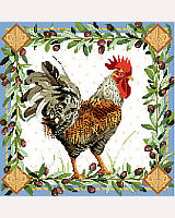 This intricate rooster design by Nancy Rossi blends intricate patterns of flora and fauna into an exquisite artwork that can be applied in many ways.